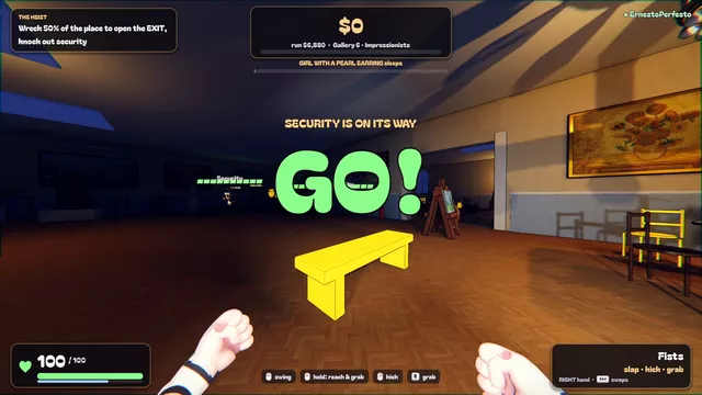 GO! The heist starts and security is on its way