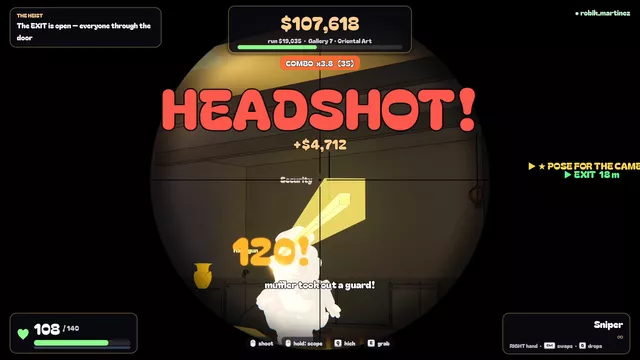 A sniper headshot through the scope