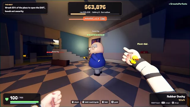 Squaring up to a guard with a rubber ducky