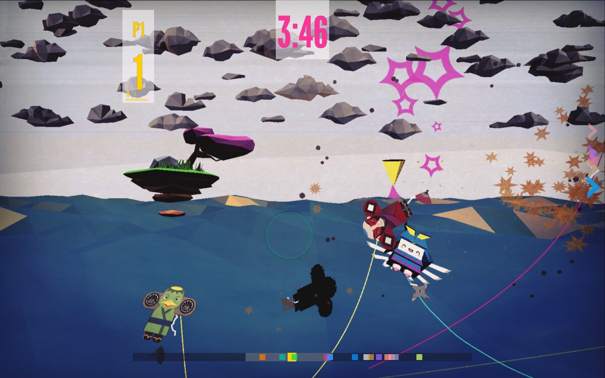 Sixteen kites in one arena