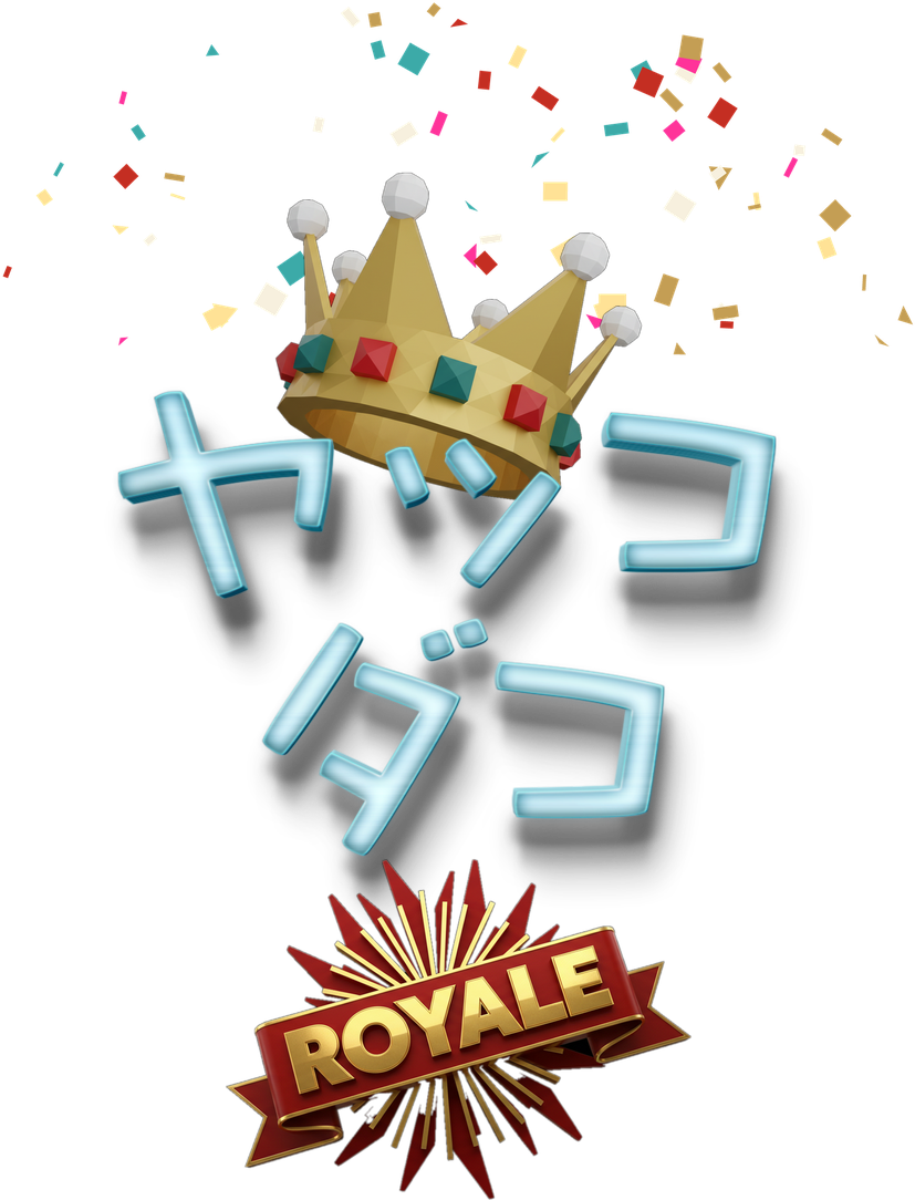 Yakko Tako Royale: the stitched wordmark under a gold crown, over the ROYALE burst