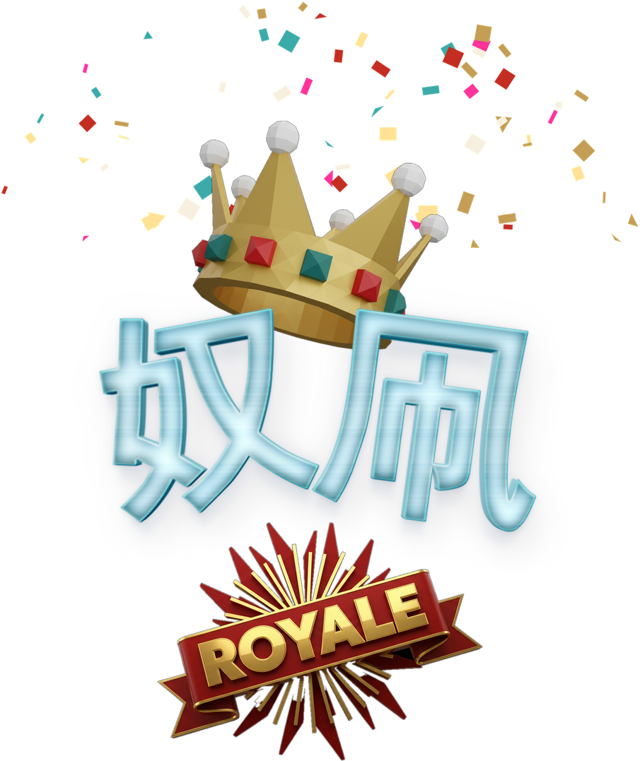 Yakko Tako Royale: the stitched wordmark under a gold crown, over the ROYALE burst