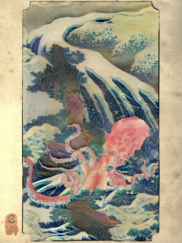 A great octopus beneath the swell