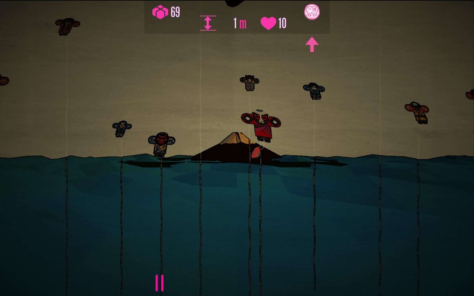 Edo at sea level beneath the great wave